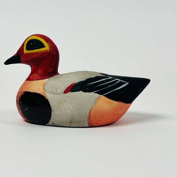 Set of 3 Ceramic Duck Figurines Hand Painted Mallard & Teal Wildlife Shelf Decor - Picture 4 of 10